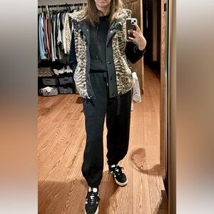 Black loungewear set with barrel pant and top